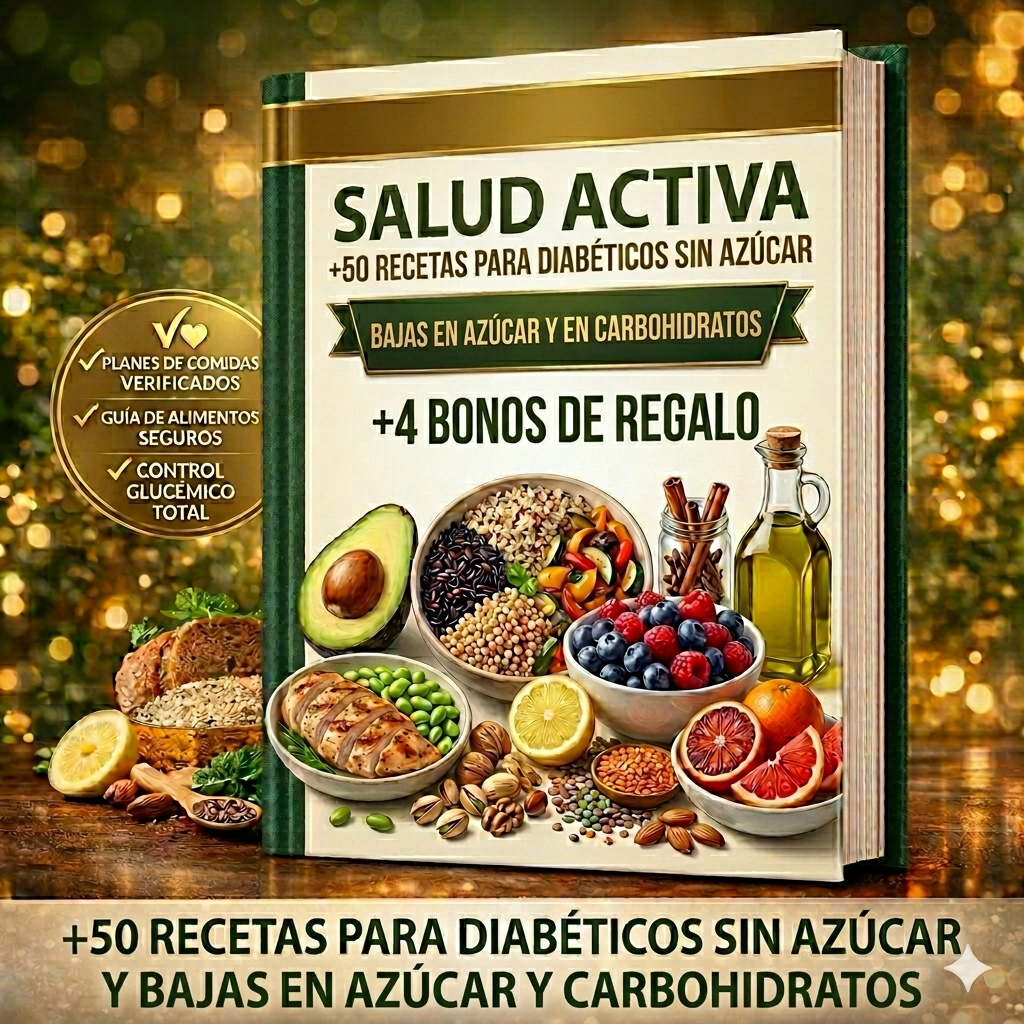 LIBRO PARA DIABÉTICOS +50 RECETAS PARA EL DÍA A DÍA BAJAS EN AZÚCAR +4 BONOS DE REGALO